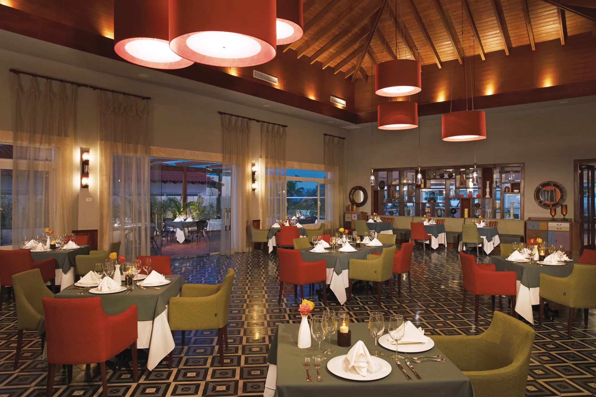 Portofino restaurant at Dreams Dominicus La Romana featuring elegant Mediterranean-inspired décor and upscale Italian dining atmosphere.